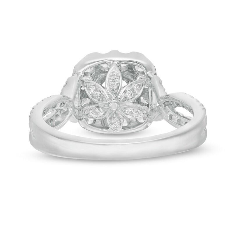 Love's Destiny by Zales 2 CT. T.W. Certified Diamond Cushion Frame Twist Shank Bridal Set in 14K White Gold (I/SI2)