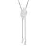 Thumbnail Image 1 of 1/3 CT. T.W. Diamond Flame-Shaped Lariat Necklace in Sterling Silver - 26"
