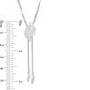 Thumbnail Image 2 of 1/3 CT. T.W. Diamond Flame-Shaped Lariat Necklace in Sterling Silver - 26"