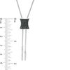 Thumbnail Image 1 of 1/4 CT. T.W. Enhanced Black and White Diamond Concave Lariat Necklace in Sterling Silver - 26"