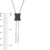 Thumbnail Image 2 of 1/4 CT. T.W. Enhanced Black and White Diamond Concave Lariat Necklace in Sterling Silver - 26"