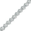 Thumbnail Image 1 of 1/10 CT. T.W. Diamond "S" Tennis Bracelet in Sterling Silver - 7.25"
