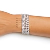 Thumbnail Image 5 of 1/10 CT. T.W. Diamond "S" Tennis Bracelet in Sterling Silver with 14K Gold Plate - 7.25"
