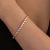 Thumbnail Image 1 of 1/10 CT. T.W. Diamond "S" Tennis Bracelet in Sterling Silver with 14K Rose Gold Plate - 7.25"