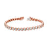 Thumbnail Image 2 of 1/10 CT. T.W. Diamond "S" Tennis Bracelet in Sterling Silver with 14K Rose Gold Plate - 7.25"
