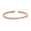 Thumbnail Image 3 of 1/10 CT. T.W. Diamond "S" Tennis Bracelet in Sterling Silver with 14K Rose Gold Plate - 7.25"