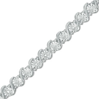 1 4 CT. T.W. Diamond S Tennis Bracelet in Sterling Silver Zales Outlet