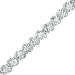 Zales 1/2 Ct. T.W. Diamond S Tennis Necklace in Sterling Silver - 17