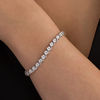 Thumbnail Image 2 of 1/4 CT. T.W. Diamond "S" Tennis Bracelet in Sterling Silver - 7.25"