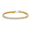Thumbnail Image 3 of 1/4 CT. T.W. Diamond "S" Tennis Bracelet in Sterling Silver with 14K Gold Plate - 7.25"