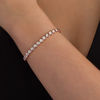 Thumbnail Image 2 of 1/4 CT. T.W. Diamond "S" Tennis Bracelet in Sterling Silver with 14K Rose Gold Plate - 7.25"