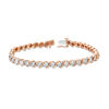 Thumbnail Image 3 of 1/4 CT. T.W. Diamond "S" Tennis Bracelet in Sterling Silver with 14K Rose Gold Plate - 7.25"