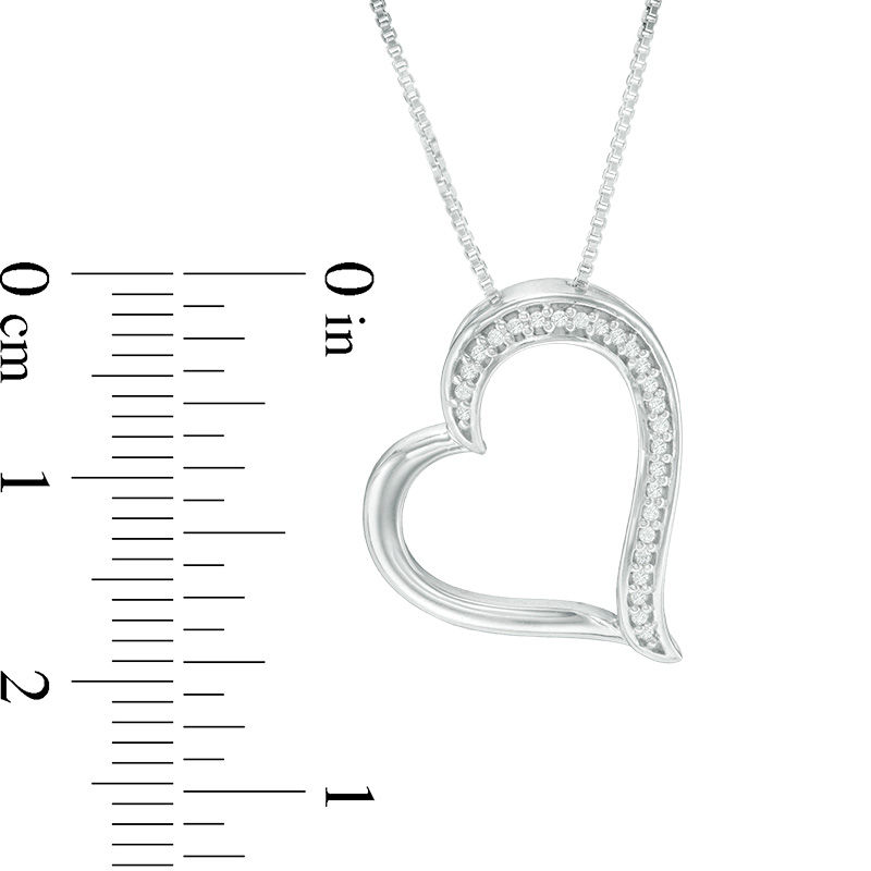 Main Image 4 of Convertibilities 1/10 CT. T.W. Diamond Heart Three-in-One Pendant in Sterling Silver and 10K Rose Gold