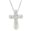 Thumbnail Image 1 of Convertibilities 1/15 CT. T.W. Diamond "X" Cross Three-in-One Pendant in Sterling Silver with 10K Gold Plate