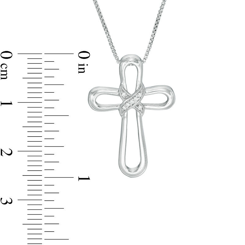 Main Image 4 of Convertibilities 1/15 CT. T.W. Diamond "X" Cross Three-in-One Pendant in Sterling Silver with 10K Gold Plate