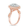 Thumbnail Image 2 of 1 CT. T.W. Composite Diamond Triple Teardrop-Shaped Frame Engagement Ring in 10K Two-Tone Gold