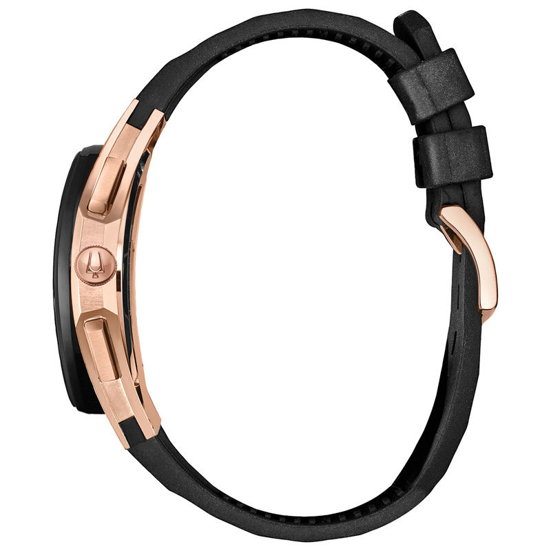 Main Image 2 of Men's Bulova Curv Chronograph Two-Tone Strap Watch with Black Skeleton Dial (Model: 98A185)