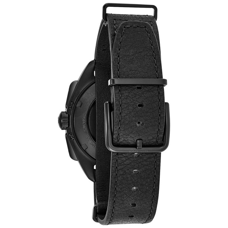 Men s Bulova Lunar Pilot Chronograph Black IP Strap Watch Model 98A186