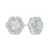Diamond Accent Flower Stud Earrings in Sterling Silver