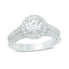 Thumbnail Image 1 of Vera Wang Love Collection 1-3/4 CT. T.W. Certified Diamond Frame Engagement Ring in Platinum (I/SI2)