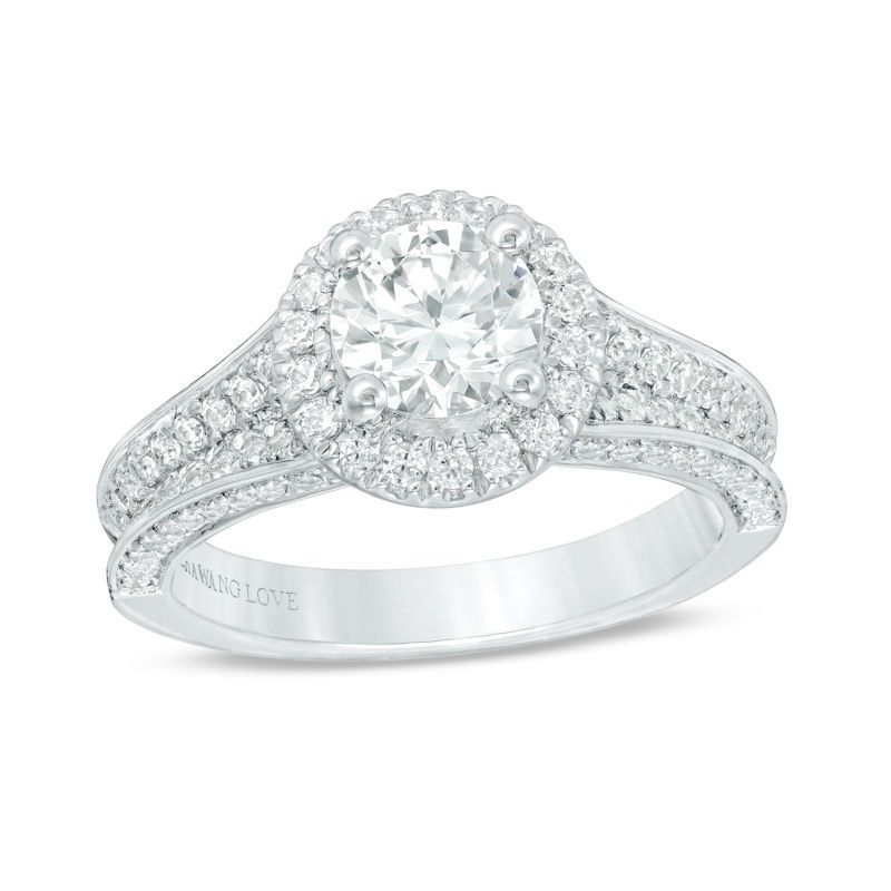 Vera Wang Love Collection 1-3/4 CT. T.W. Certified Diamond Frame Engagement Ring in Platinum (I/SI2)