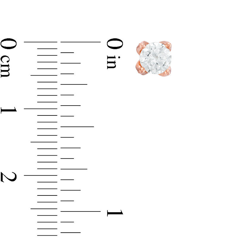 Main Image 2 of Love's Destiny by Zales 5/8 CT. T.W. Certified Diamond Solitaire Stud Earrings in 14K Rose Gold (I/I2)