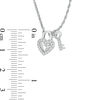 Thumbnail Image 2 of 1/20 CT. T.W. Diamond Heart-Shaped Lock and Key Charms Necklace in Sterling Silver