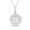Thumbnail Image 0 of 1 CT. T.W. Quad Diamond Double Circle Frame Pendant in 10K White Gold