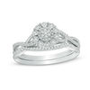 Thumbnail Image 0 of 1/6 CT. T.W. Composite Diamond Flower Twist Bridal Set in Sterling Silver