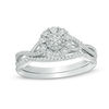 Thumbnail Image 1 of 1/6 CT. T.W. Composite Diamond Flower Twist Bridal Set in Sterling Silver