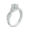 Thumbnail Image 1 of 1/6 CT. T.W. Composite Diamond Flower Twist Bridal Set in Sterling Silver