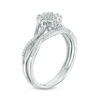 Thumbnail Image 2 of 1/6 CT. T.W. Composite Diamond Flower Twist Bridal Set in Sterling Silver