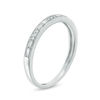 Thumbnail Image 2 of 1/8 CT. T.W. Baguette and Round Diamond Alternating Diamond Anniversary Band in 10K White Gold