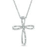 Diamond Accent Loop Cross Pendant In Sterling Silver