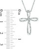 Thumbnail Image 2 of Diamond Accent Loop Cross Pendant in Sterling Silver