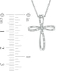 Thumbnail Image 2 of Diamond Accent Loop Cross Pendant in Sterling Silver