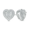 Thumbnail Image 1 of Diamond Accent Heart Frame Stud Earrings in Sterling Silver