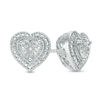 Thumbnail Image 0 of Diamond Accent Heart Frame Stud Earrings in Sterling Silver