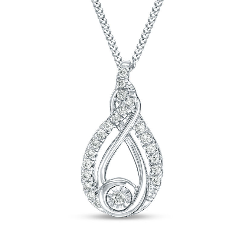 Main Image 1 of Interwoven™ 1/10 CT. T.W. Diamond Pendant in Sterling Silver - 19"