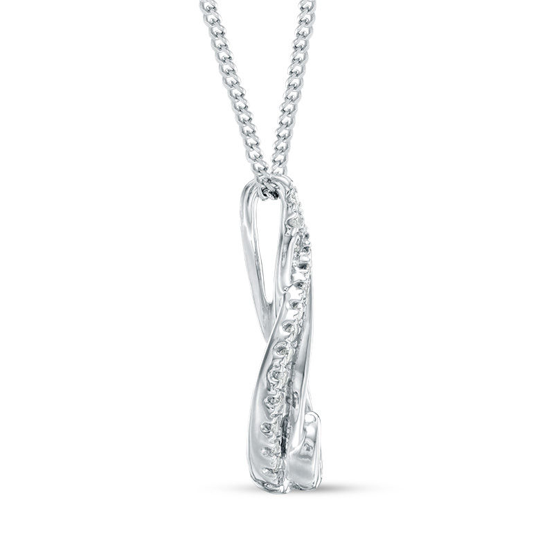 Main Image 4 of Interwoven™ 1/10 CT. T.W. Diamond Pendant in Sterling Silver - 19"
