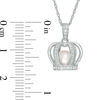 Thumbnail Image 2 of 6.5-7.0mm Freshwater Cultured Pearl and Lab-Created White Sapphire Crown Cage Pendant in Sterling SiIver