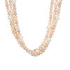 Thumbnail Image 0 of 5.0 - 9.0mm Baroque Pink, Peach and White Cultured Freshwater Pearl Triple Strand Necklace with 14K Gold Ball Clasp