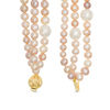 Thumbnail Image 2 of 5.0 - 9.0mm Baroque Pink, Peach and White Cultured Freshwater Pearl Triple Strand Necklace with 14K Gold Ball Clasp