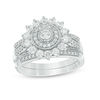 Thumbnail Image 1 of 1 CT. T.W. Diamond Double Frame Vintage-Style Bridal Set in 14K White Gold