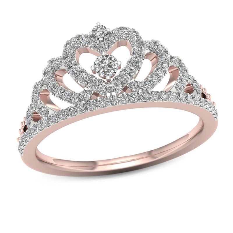 Romantic Princess Crown Heart Bridal Wedding Ring Jewelry Gift