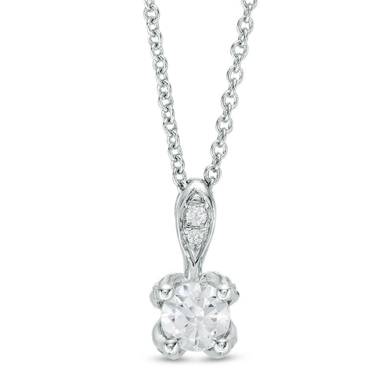 Love's Destiny by Zales 3/8 CT. T.W. Certified Diamond Solitaire Pendant in 14K White Gold (I/I2)