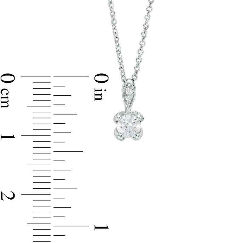 Main Image 2 of Love's Destiny by Zales 3/8 CT. T.W. Certified Diamond Solitaire Pendant in 14K White Gold (I/I2)