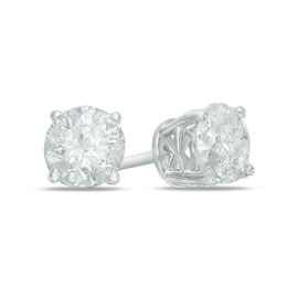 1-1/5 CT. T.W. Diamond Solitaire Stud Earrings in 14K White Gold