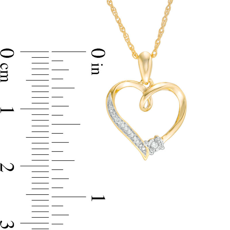 Diamond Accent Heart Pendant in 10K 