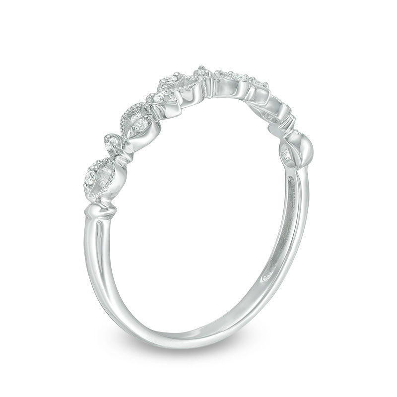 Main Image 2 of 1/20 CT. T.W. Diamond Vine Vintage-Style Band in 10K White Gold